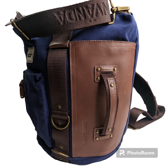 ANVÄNDA A Great Freakin Bag Blue Canvas Vegan Leather Padding Multi Purpose Use - Picture 14 of 16